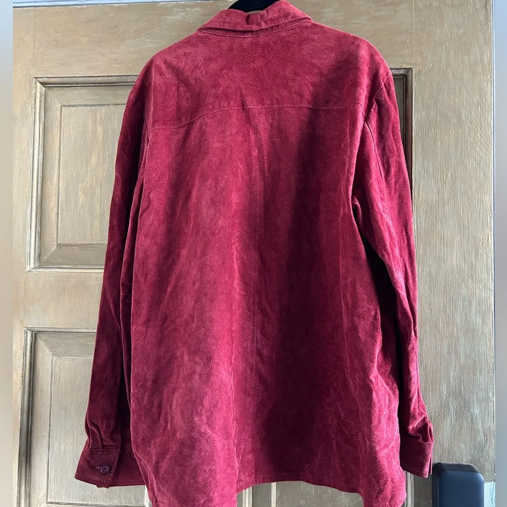 Red leather‎ shacket